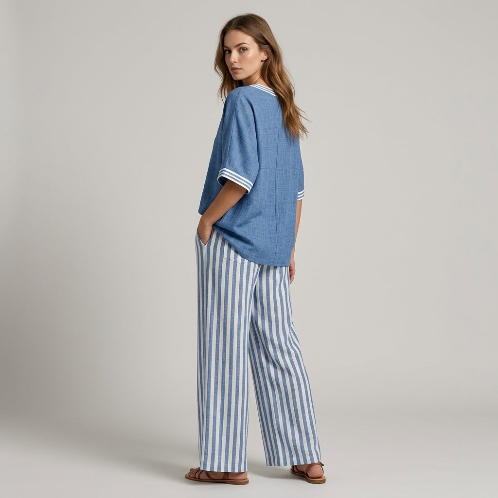 Sammi Striped Wide Leg Set