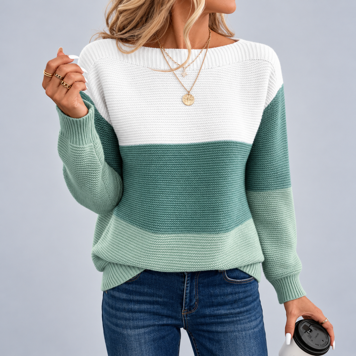Nancy | Knitted Patchwork Sweater