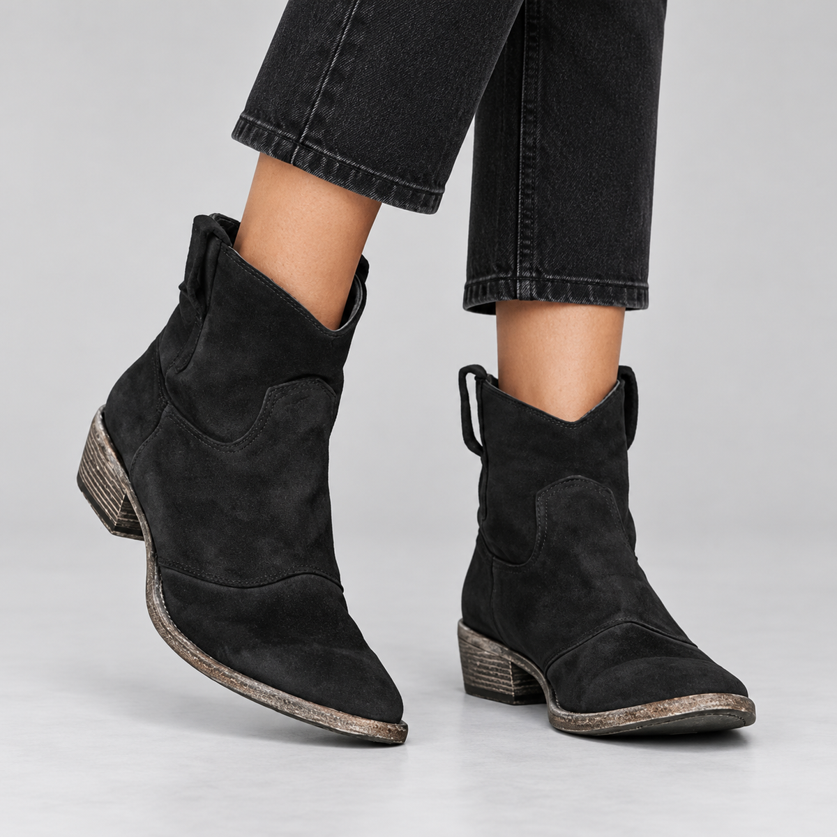 Piper | Western Pull-On Ankle Boots