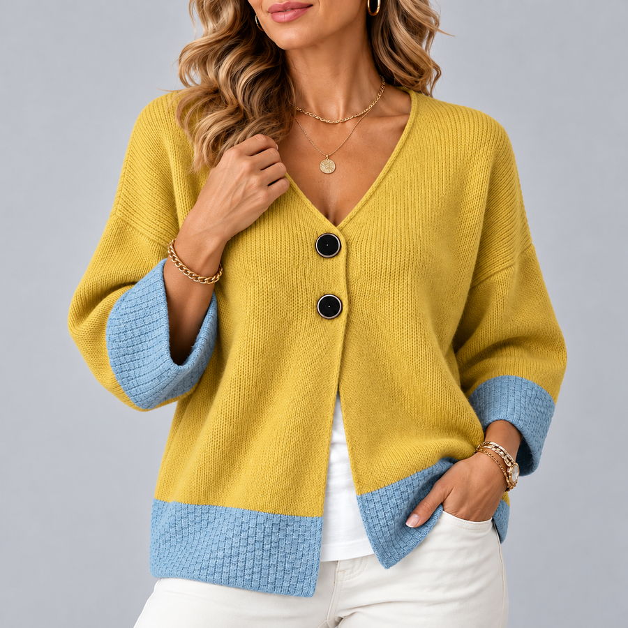 Jennifer™ | Color-block Knit Cardigan