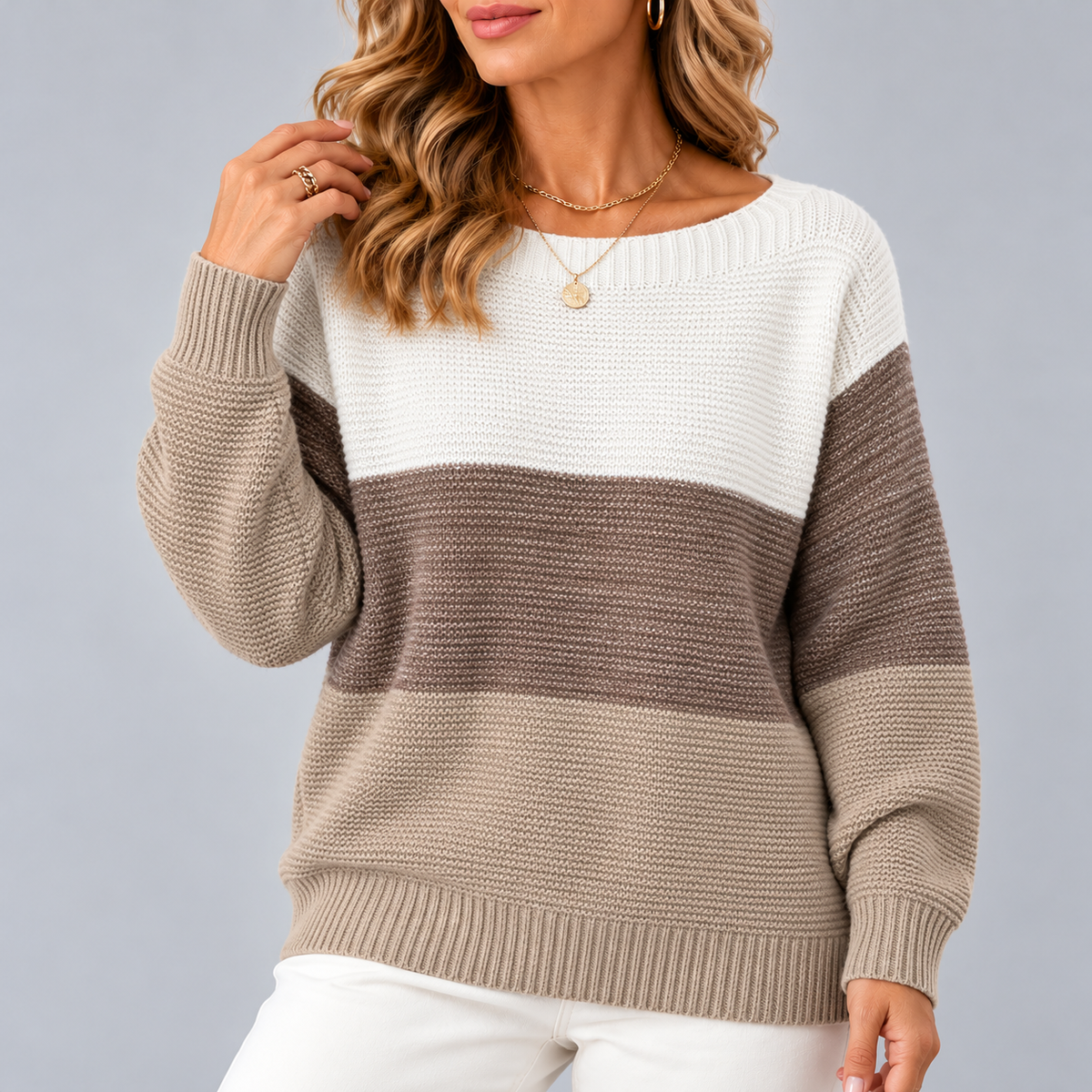 Nancy | Knitted Patchwork Sweater