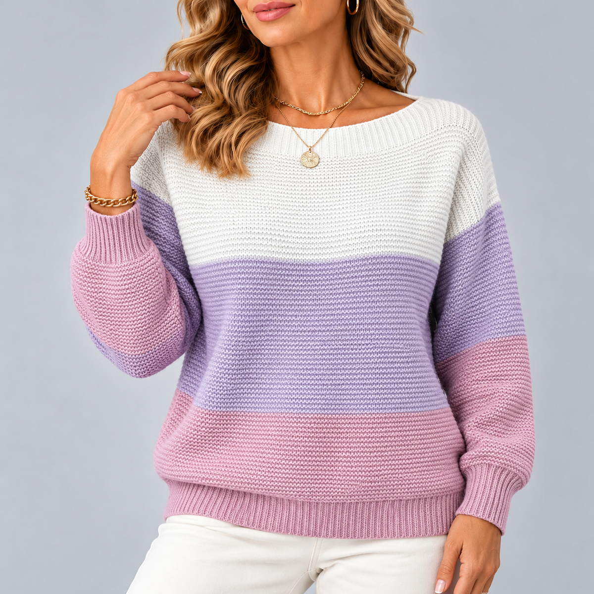 Nancy | Knitted Patchwork Sweater