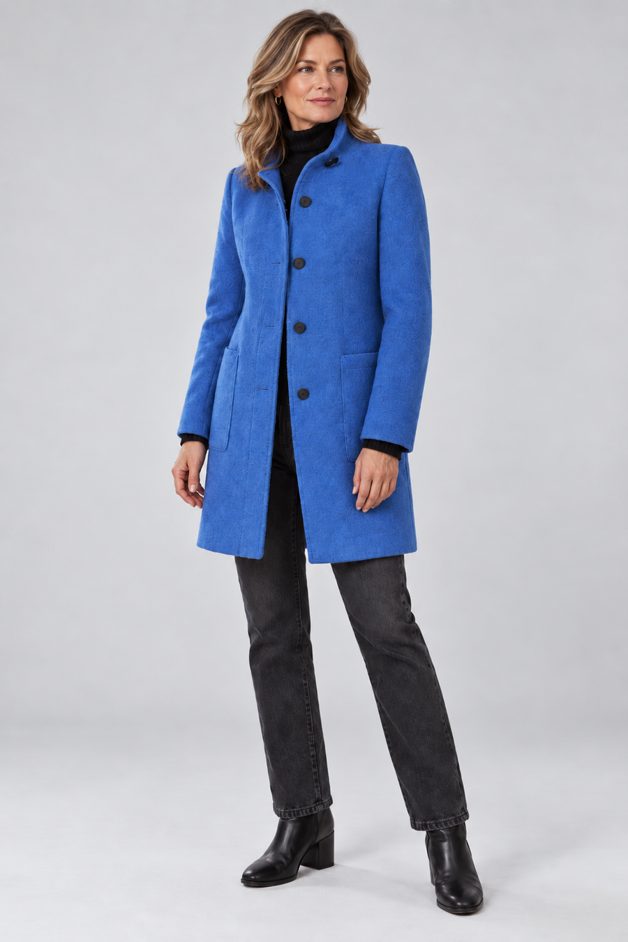 Augustine - Stand Collar Wool-Look Coat