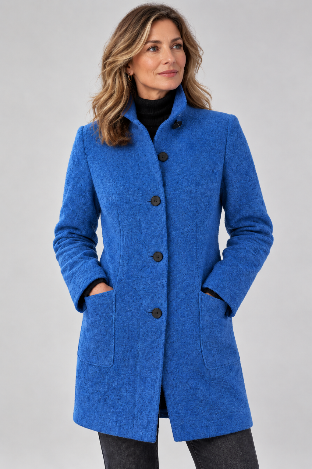 Augustine - Stand Collar Wool-Look Coat