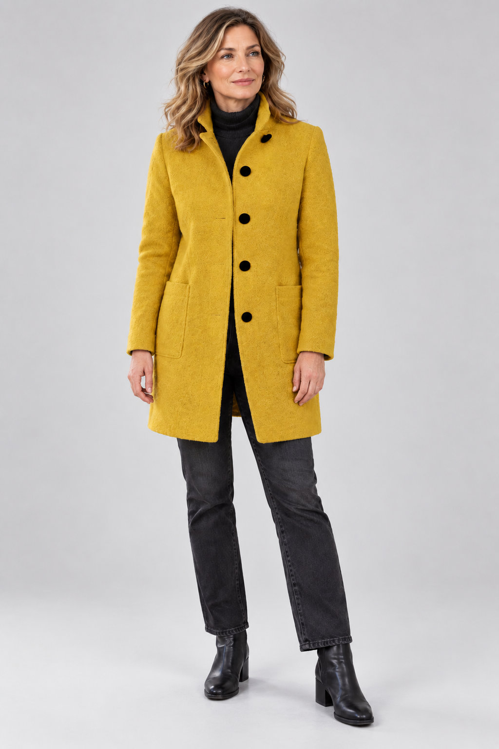 Augustine - Stand Collar Wool-Look Coat