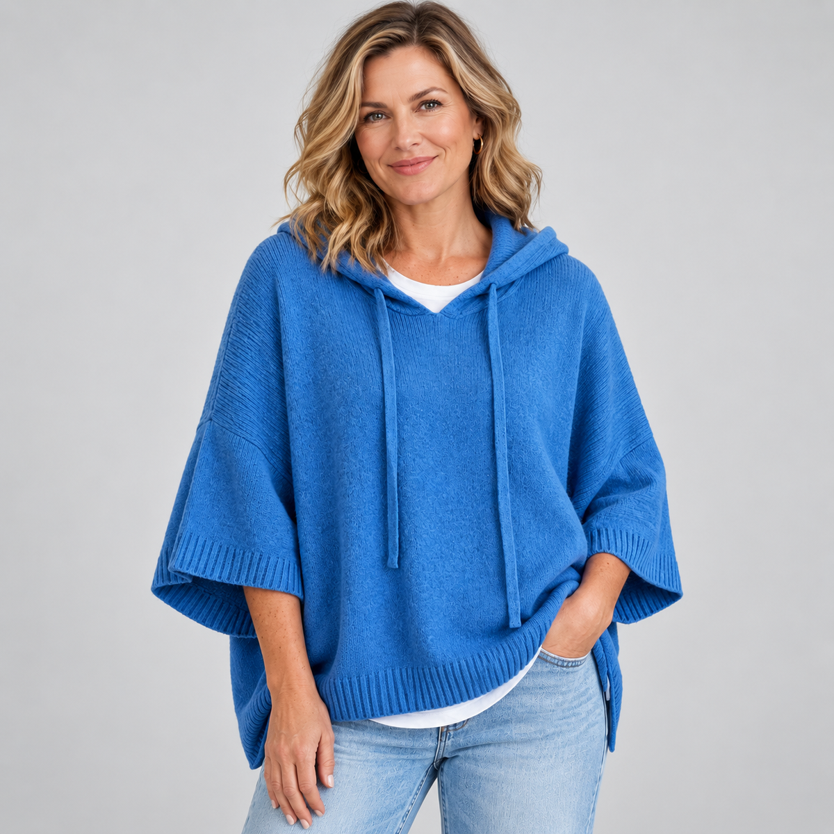 Mariette - Hooded Knit Poncho
