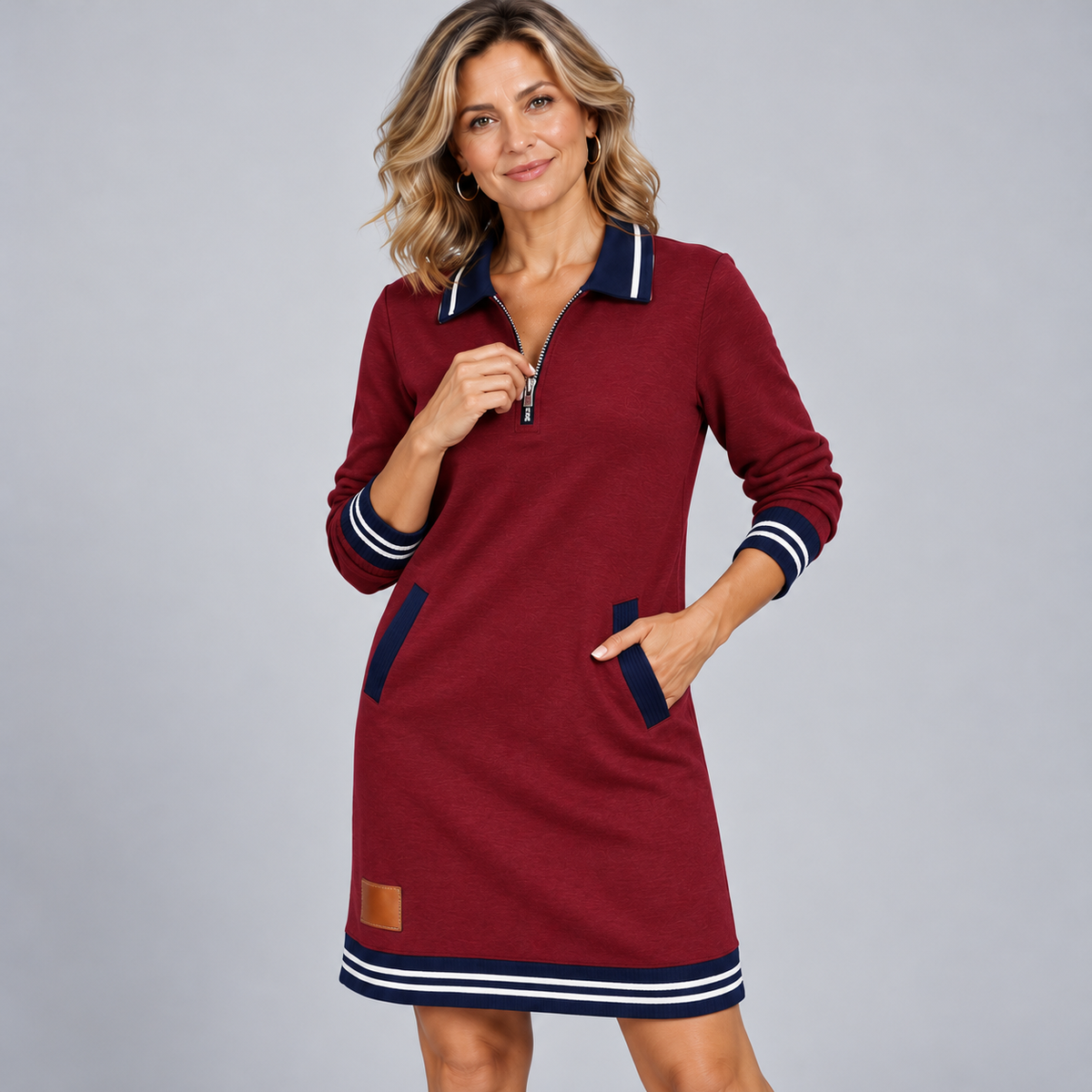 Harper | Zip Collar Dress