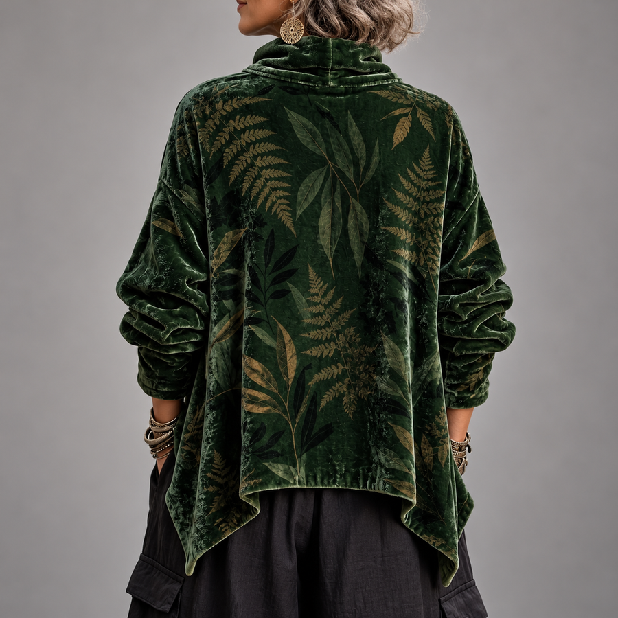 Chloe™ | Velvet Asymmetric Button Tunic