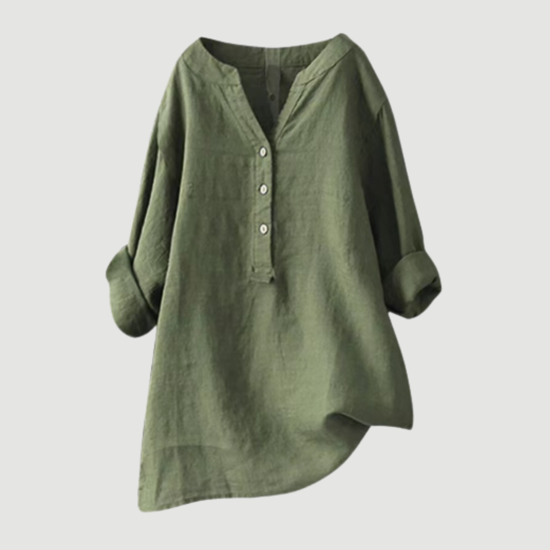Linda | Relaxed Linen Blend Blouse