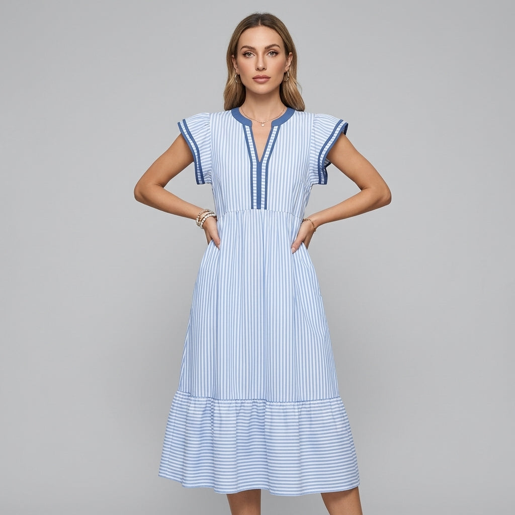 Camila Flutter Sleeve Midi Dress