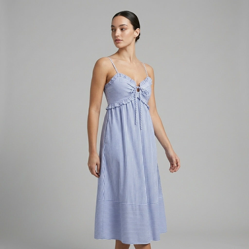 Isabella Tie-Front Midi Dress