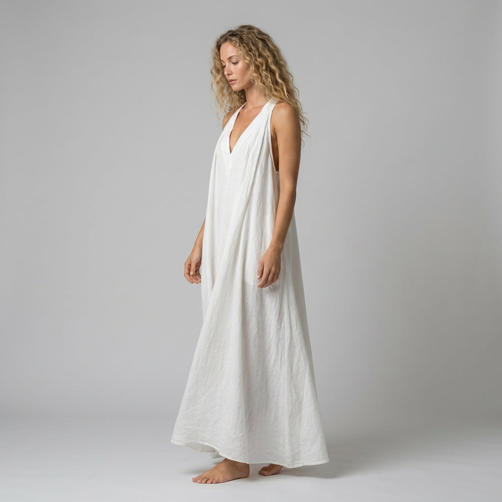 Nora Crinkle Halter Maxi Dress