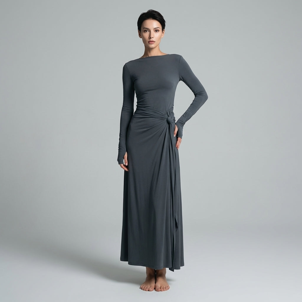 Seraphina Knotted Draped Maxi Dress