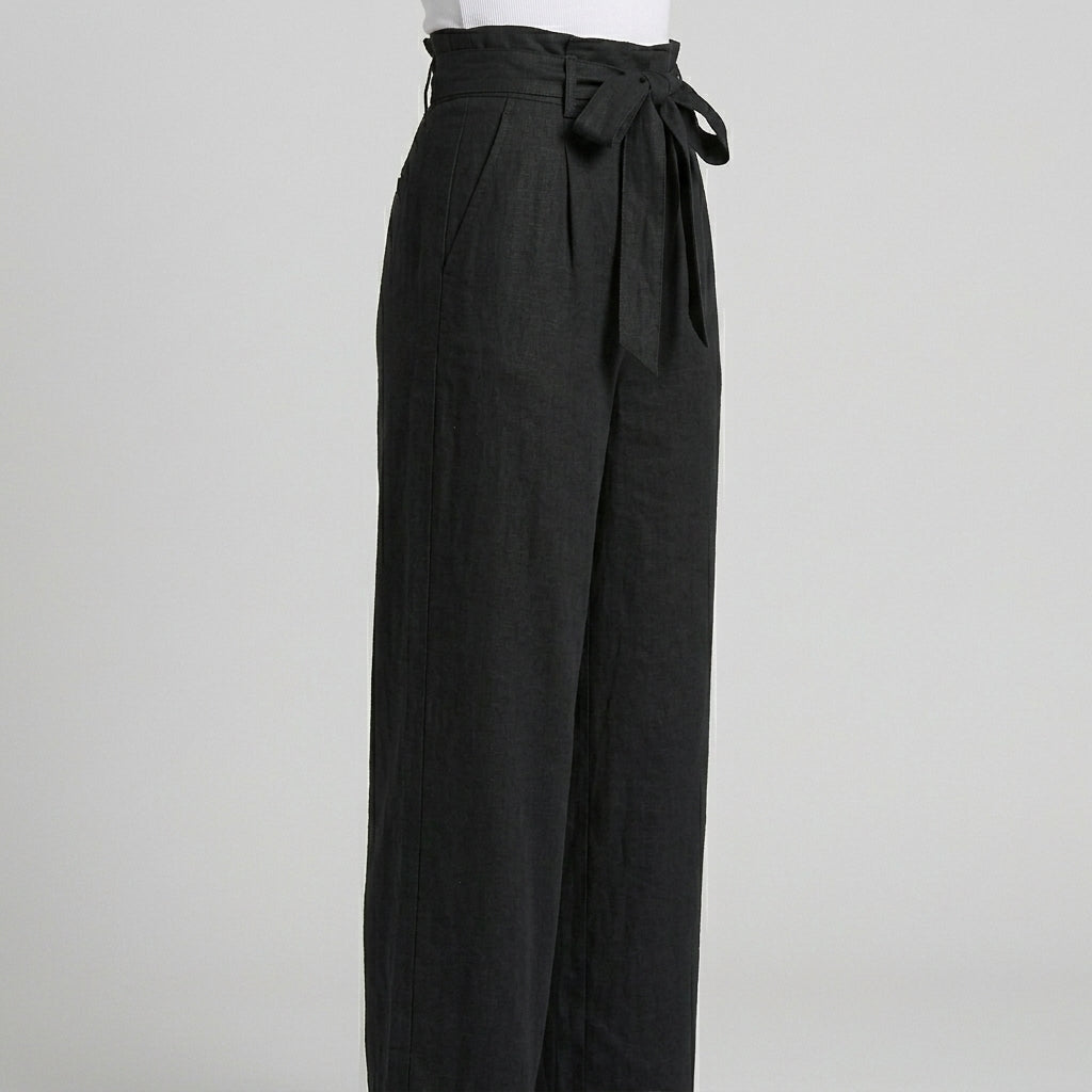 Raila Paperbag Wide-Leg Pants