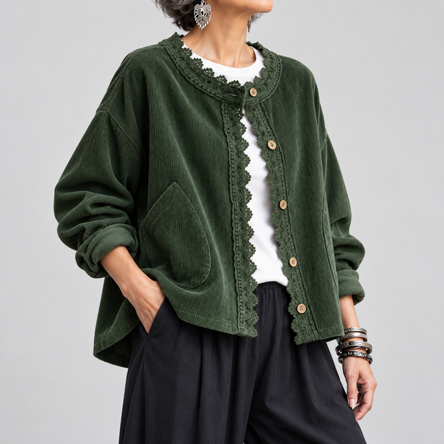 Maeve™ Lace-Trim Corduroy Jacket