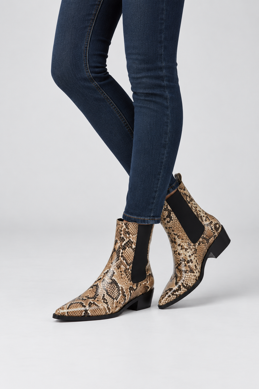 Seraphina Snakeskin Leather Bootie